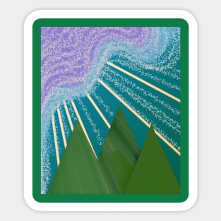 Mountains digital  art with wind Sticker